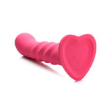 Simply Sweet Vibrating Ribbed Silicone Dildo W/ Remote