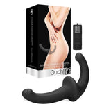 Ouch! Vibrating Silicone Strapless Strap On Black