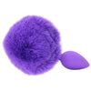 Purple Neon Bunny Tail Beginner Silicone Butt Plug