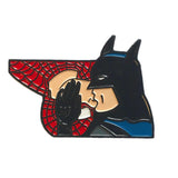 Geeky & Kinky Batman & Spiderman XO Enamel Pin