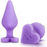 Naughty Candy Heart Purple Silicone Butt Plug
