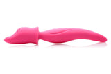 Dual Diva 2 In 1 Textured Pink Vibrator Side View
