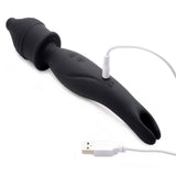 Dual Diva 2 In 1 Rippled Black Vibrator With USB Charger 