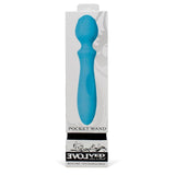 Evolved-Pocket Wand Curved Textured Vibrator Blue Packaging 
