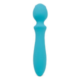 Evolved-Pocket Wand Curved Textured Vibrator Blue Back View