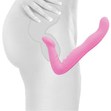 Fetish Fantasy Elite 8 Inch Texture Strapless Strap On Pink Inserted View 