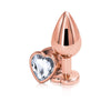 Rear Assets Rose Gold Heart Butt Plug with Clear Gem