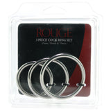 Rouge 3 Piece Stainless Steel Cock Ring Set